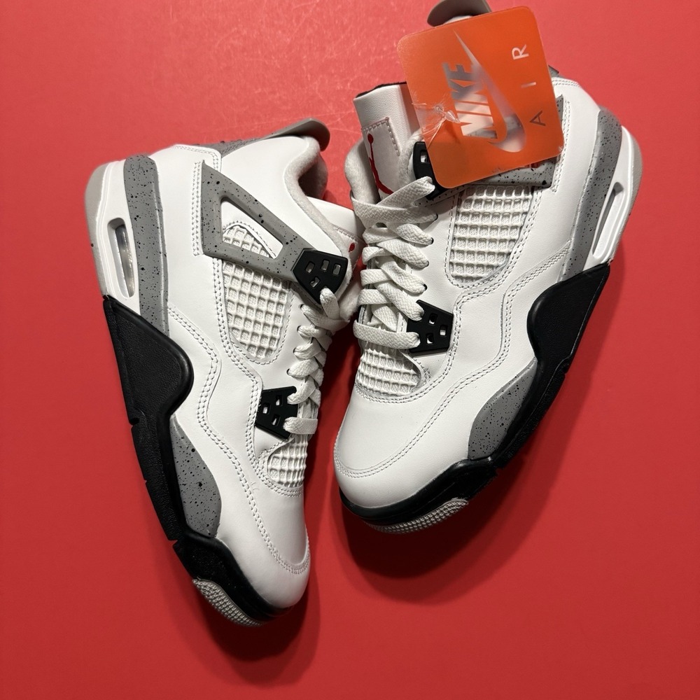 New Nike Air Jordan Retro 4 Sneakers IV Cement Grey GS 2025 OG White IB4171-100